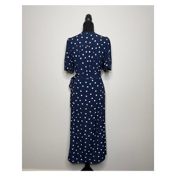 NWT Sézane Sarah Wrap Midi Dress Polka Dot FR38 US6 - Picture 2 of 12